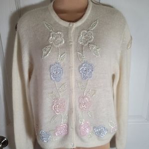 Vtg sostanza Beaded cardigan